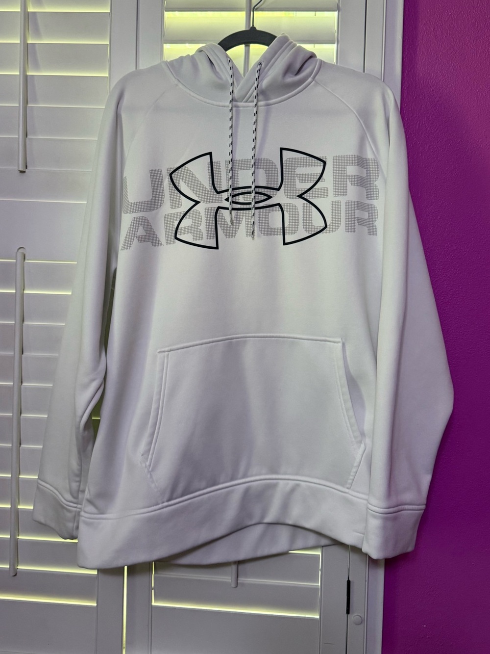 Under Armour Men's White Logo Hoodie Sweatshirt
